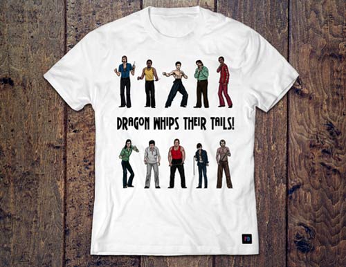Dragon Whips Their Tails! T-Shirt design by Marten Go aka MGO