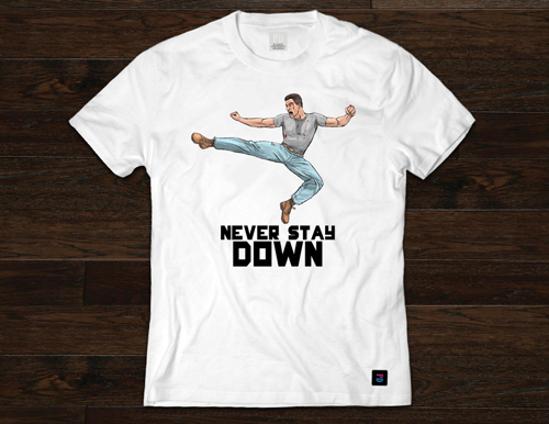 Never Stay Down PD T-Shirt designs by Marten Go aka MGO