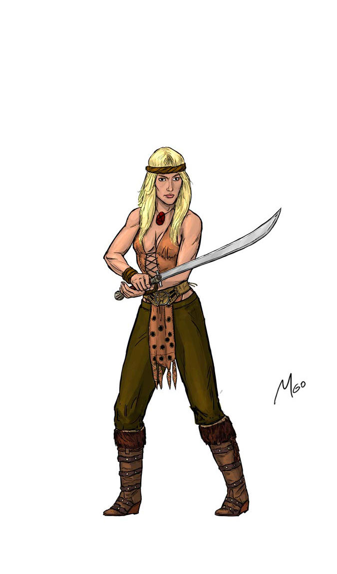 Swordswoman illustration by Preserved Dragons Marten Go