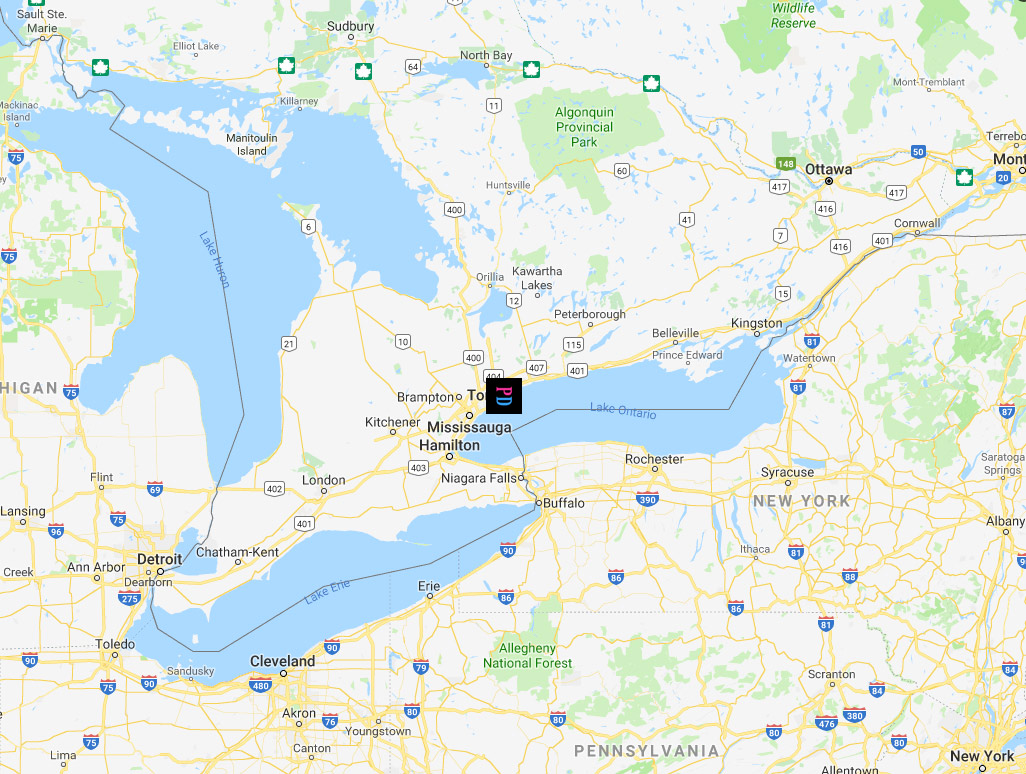 Ontario map featuring PD