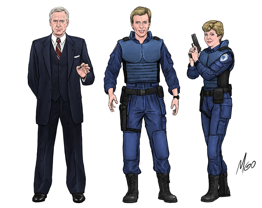 Dick Jones, Alex Murphy & Anne Lewis character artworks by MGO